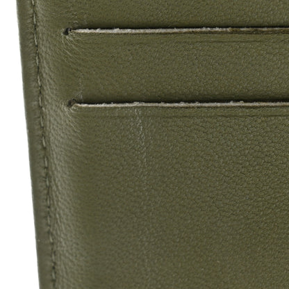 Chanel Calfskin Chevron Quilted Card Holder Wallet Khaki 8 of 9