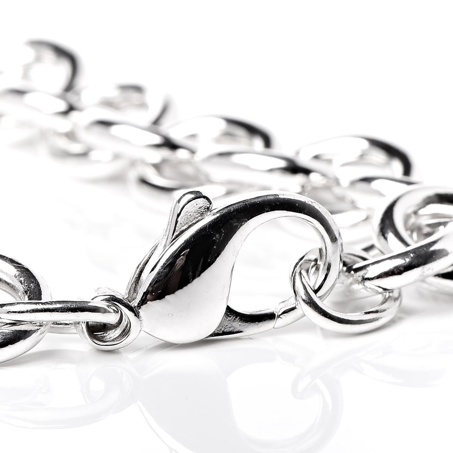 Sterling Silver Heart Tag Charm Bracelet