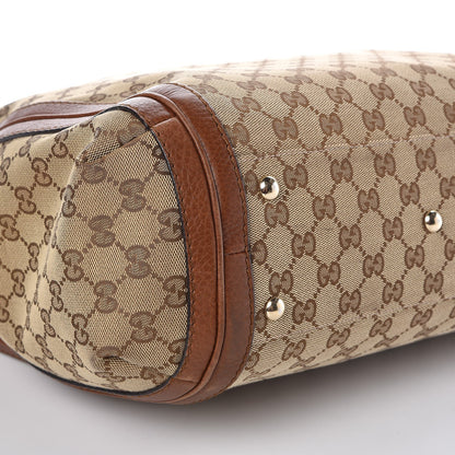 Gucci Monogram Cellarius Calfskin Large Bella Hobo Beige Ebony Cuir 8 of 9