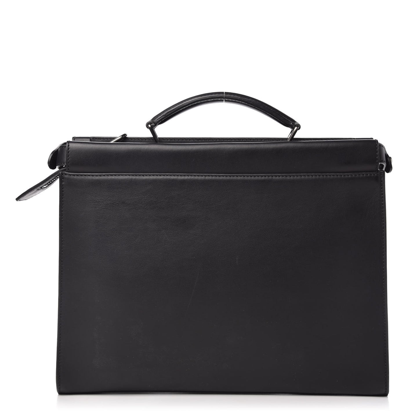 Vitello Grace FF 1974 Embossed Large Peekaboo Iconic Fit Satchel Black
