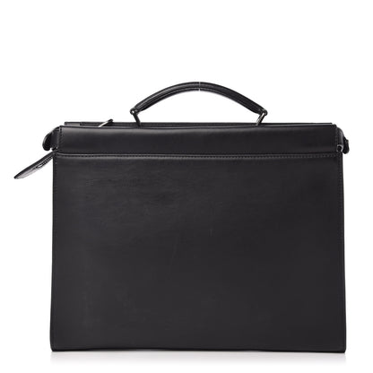 Fendi Vitello Grace FF 1974 Embossed Large Peekaboo Iconic Fit Satchel Black 1 of 8