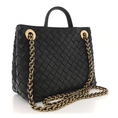 Bottega Veneta Nappa Intrecciato Small Andiamo With Chain Shoulder Bag Black 3 of 10