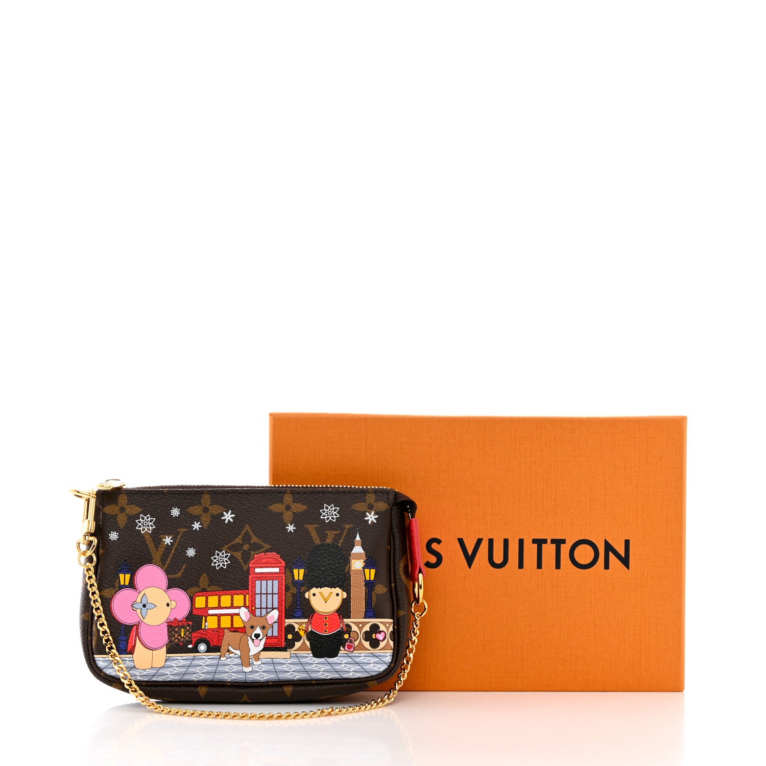 Louis Vuitton Monogram 2021 Christmas Animation London Mini Pochette Accessories Red 9 of 9