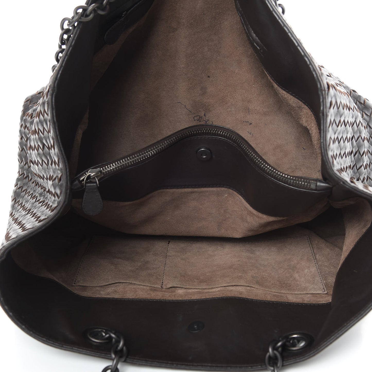 Nappa Intrecciato Large Classic Chain Strap Tote Ebano