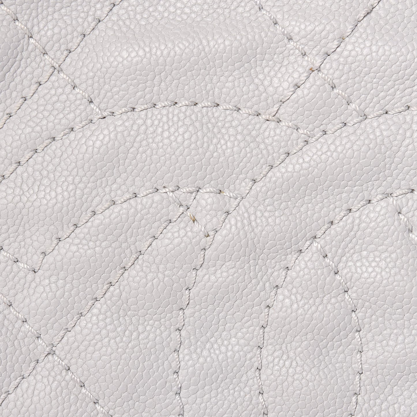 Grained Calfskin Quilted Small Daily Shopping Tote Light Grey