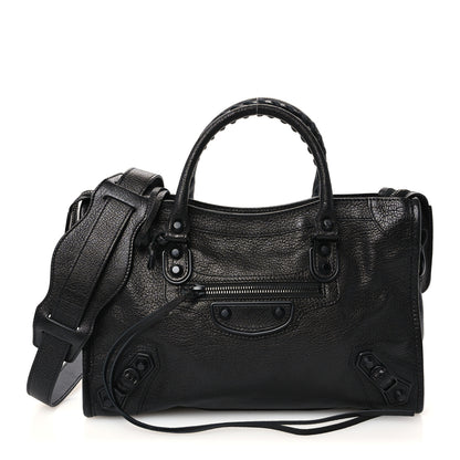 Balenciaga Chevre Black Metallic Edge Hardware S City Black 1 of 11