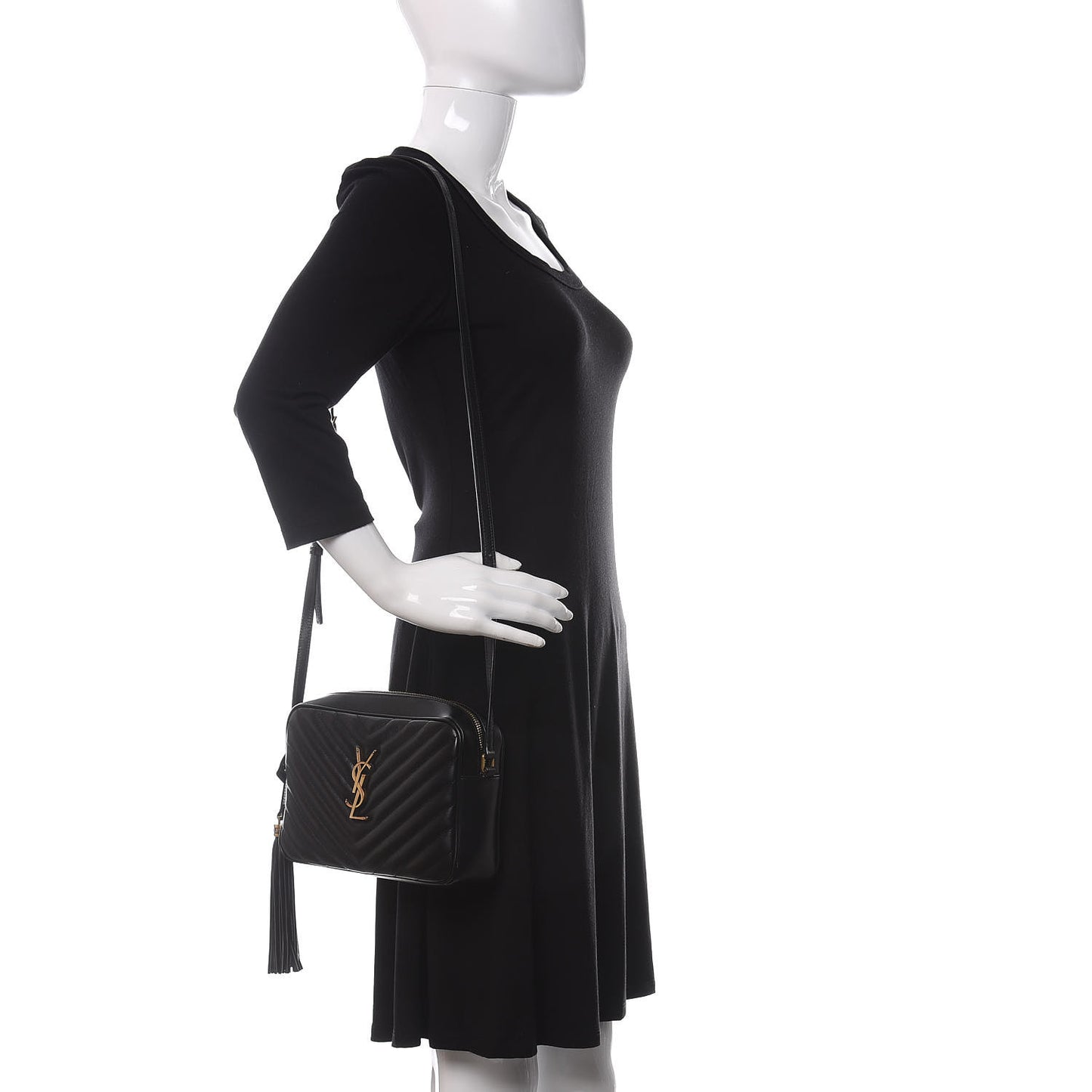 Calfskin Matelasse Monogram Lou Camera Bag Black