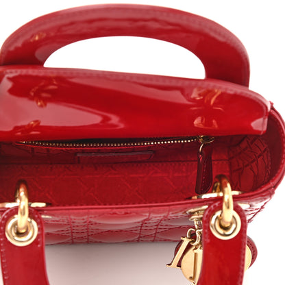 Christian Dior Patent Cannage Mini Lady Dior Red 5 of 8