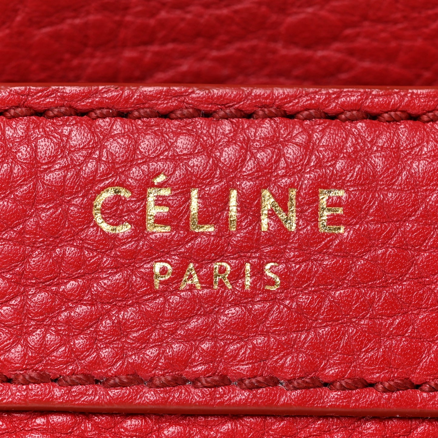 Drummed Calfskin Nano Luggage Red