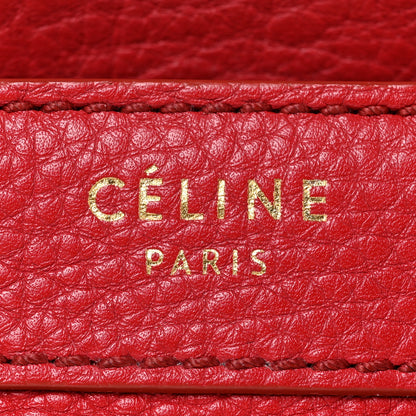 Celine Drummed Calfskin Nano Luggage Red 16 of 16