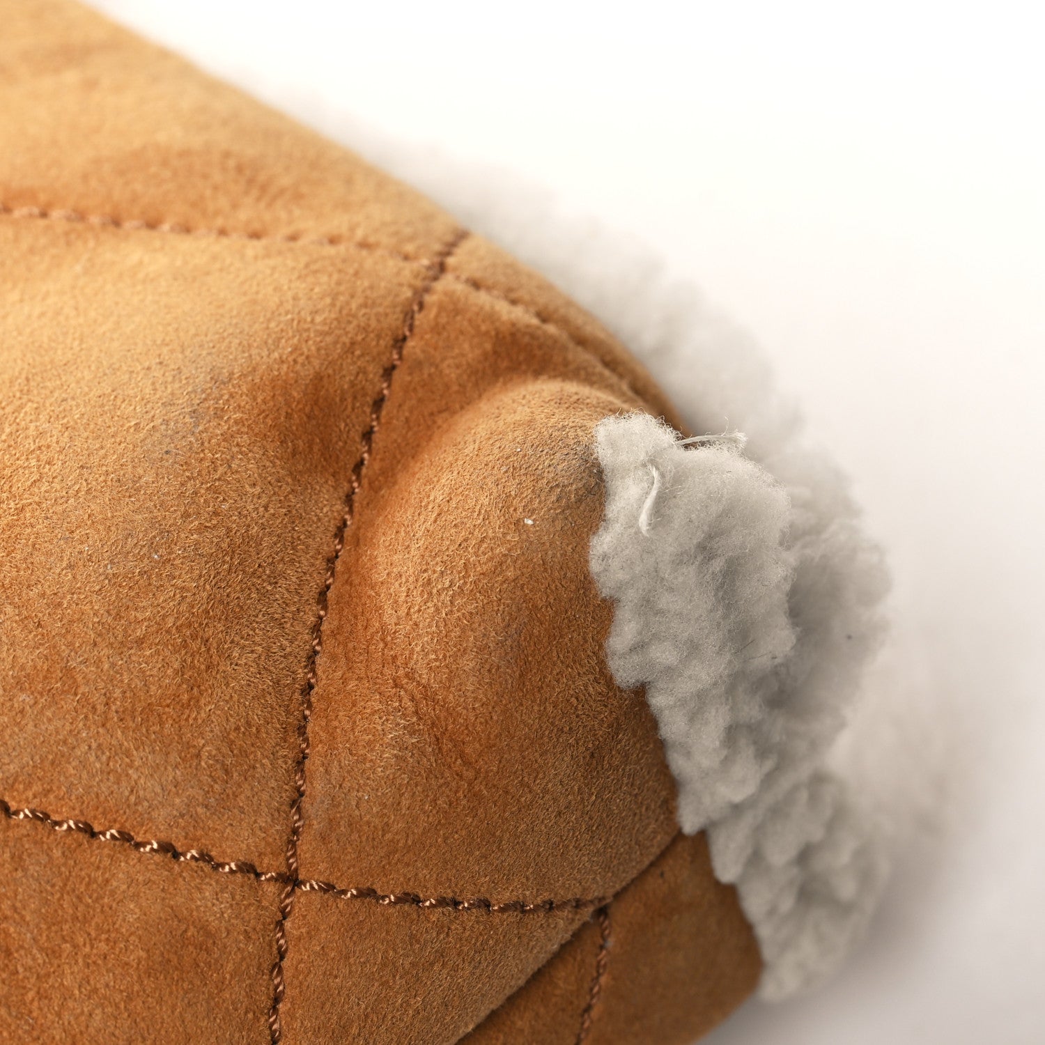 Chanel Suede Shearling Quilted Small Chanel 22 Brown White 13 of 13