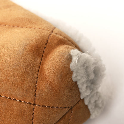 Chanel Suede Shearling Quilted Small Chanel 22 Brown White 13 of 13