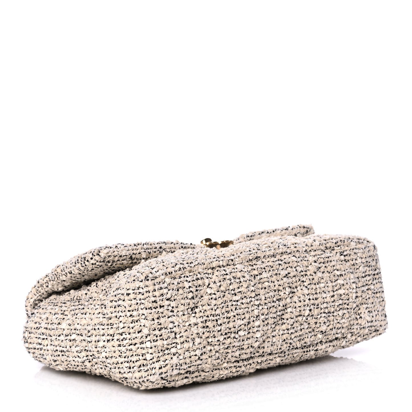 Tweed Quilted Large Chanel 19 Flap Ecru Black