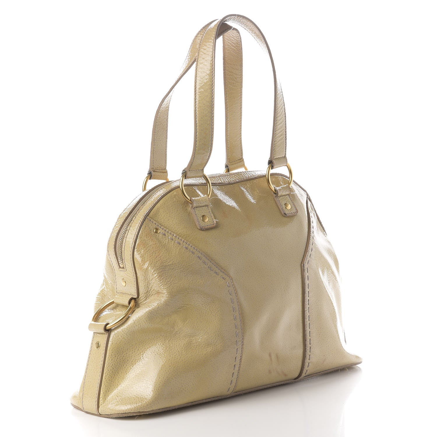 Saint Laurent Patent Large Muse Beige 3 of 11