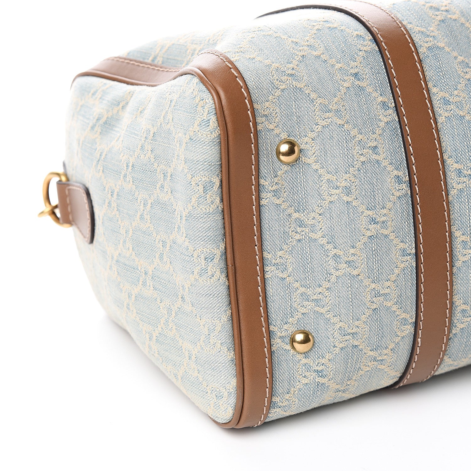 Gucci Denim Monogram Medium Joy Boston Blue 7 of 9