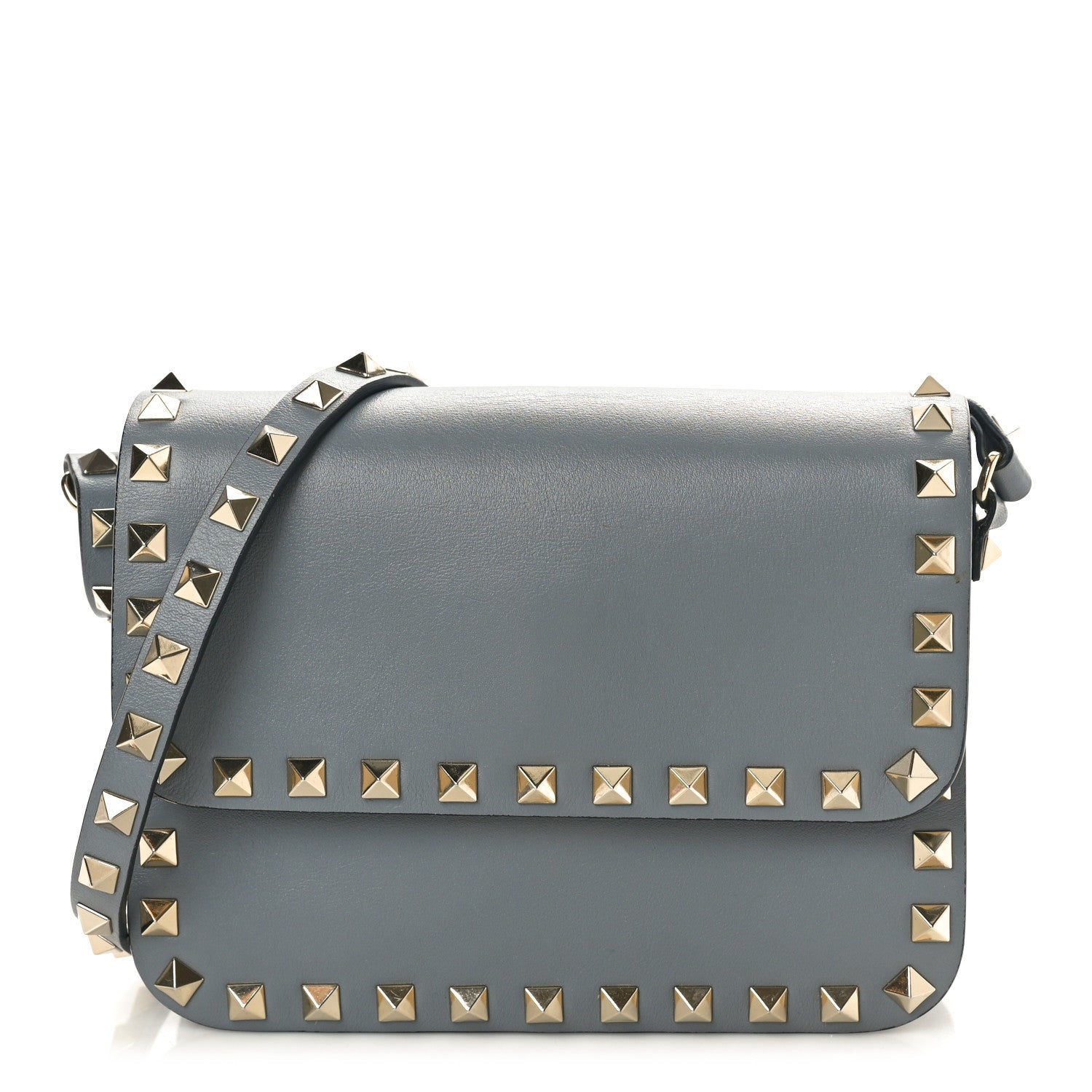 Valentino Garavani Vitello Rockstud Flap Crossbody Bag Stone 1 of 10