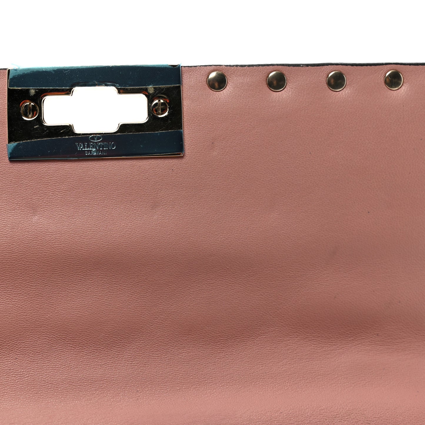 Lambskin Medium Rockstud Spike Shoulder Bag Poudre