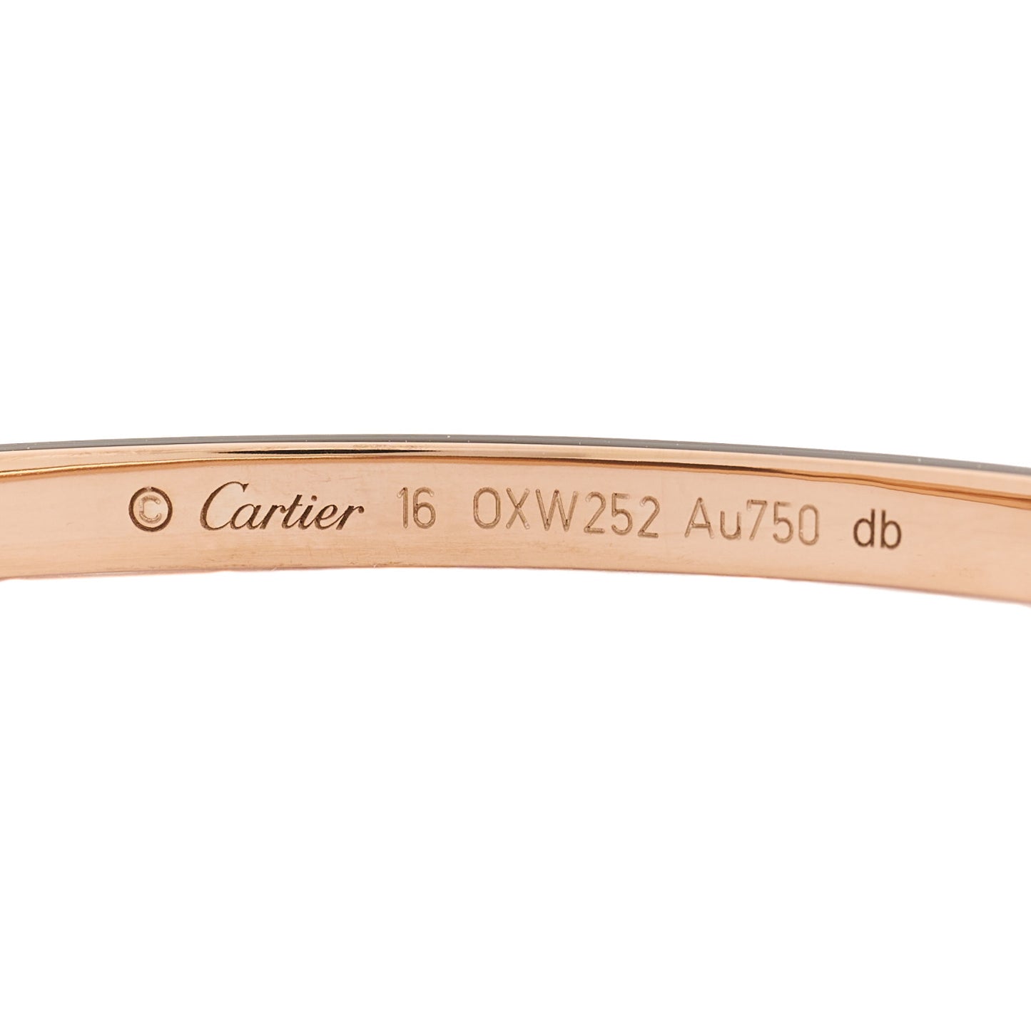 18K Pink Gold 6 Diamond Small LOVE Bracelet 16