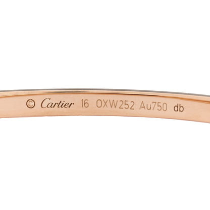 Cartier 18K Pink Gold 6 Diamond Small LOVE Bracelet 16 3 of 5