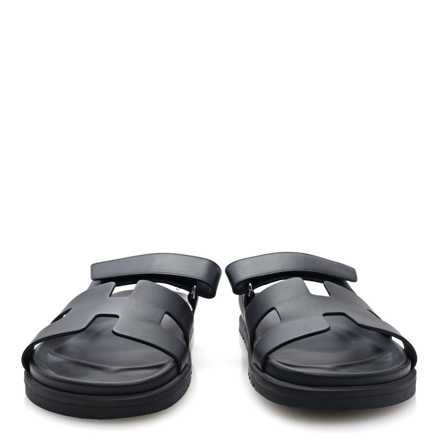 Hermes Calfskin Womens Chypre Sandals 38 Black 3 of 9