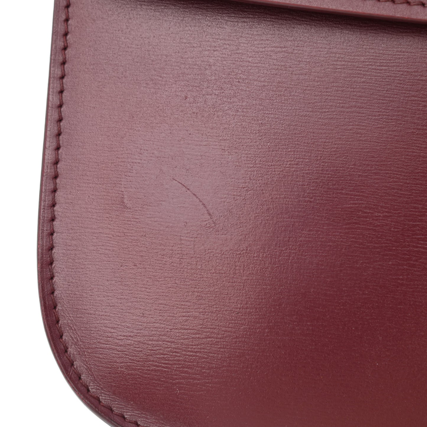 Box Calfskin Medium Classic Box Flap Bag Burgundy