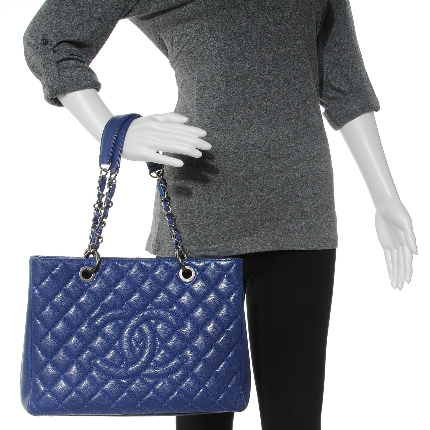 Caviar Grand Shopping Tote GST Blue
