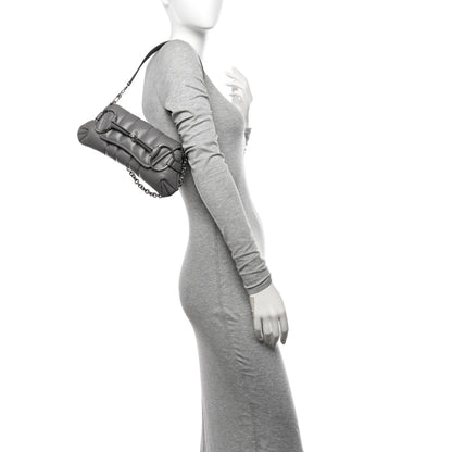 Gucci Nappa Vertical Matelasse Small Maxi Horsebit Chain Shoulder Bag Gray 2 of 12