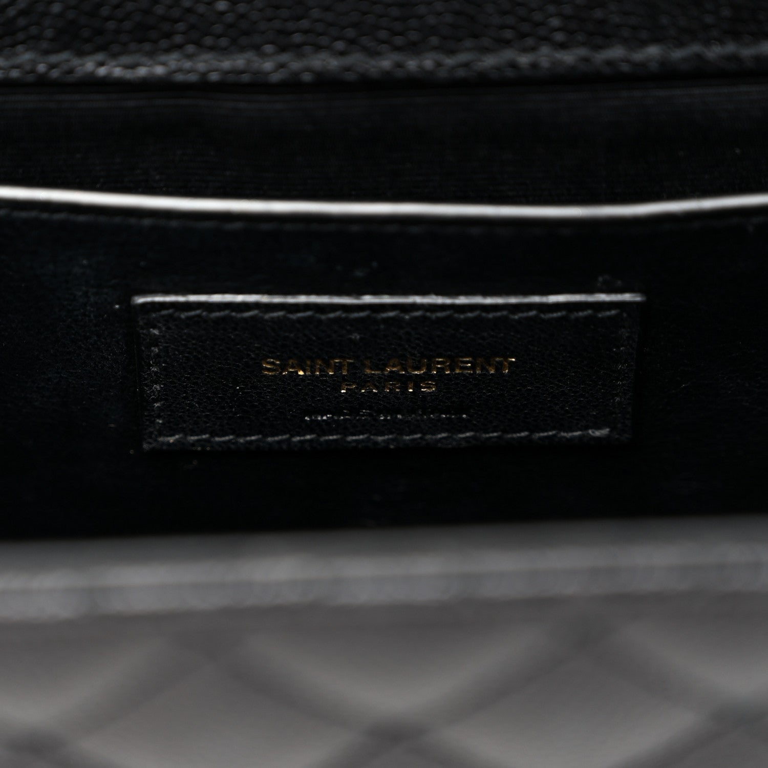Saint Laurent Grain De Poudre Textured Mixed Matelasse Triquilt Medium Monogram Satchel Black 6 of 9