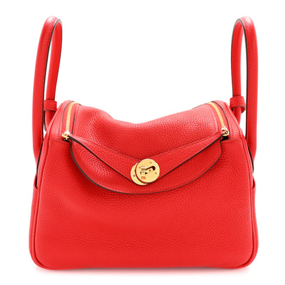 Hermes Taurillon Clemence Lindy 26 Rouge De Coeur 1 of 13