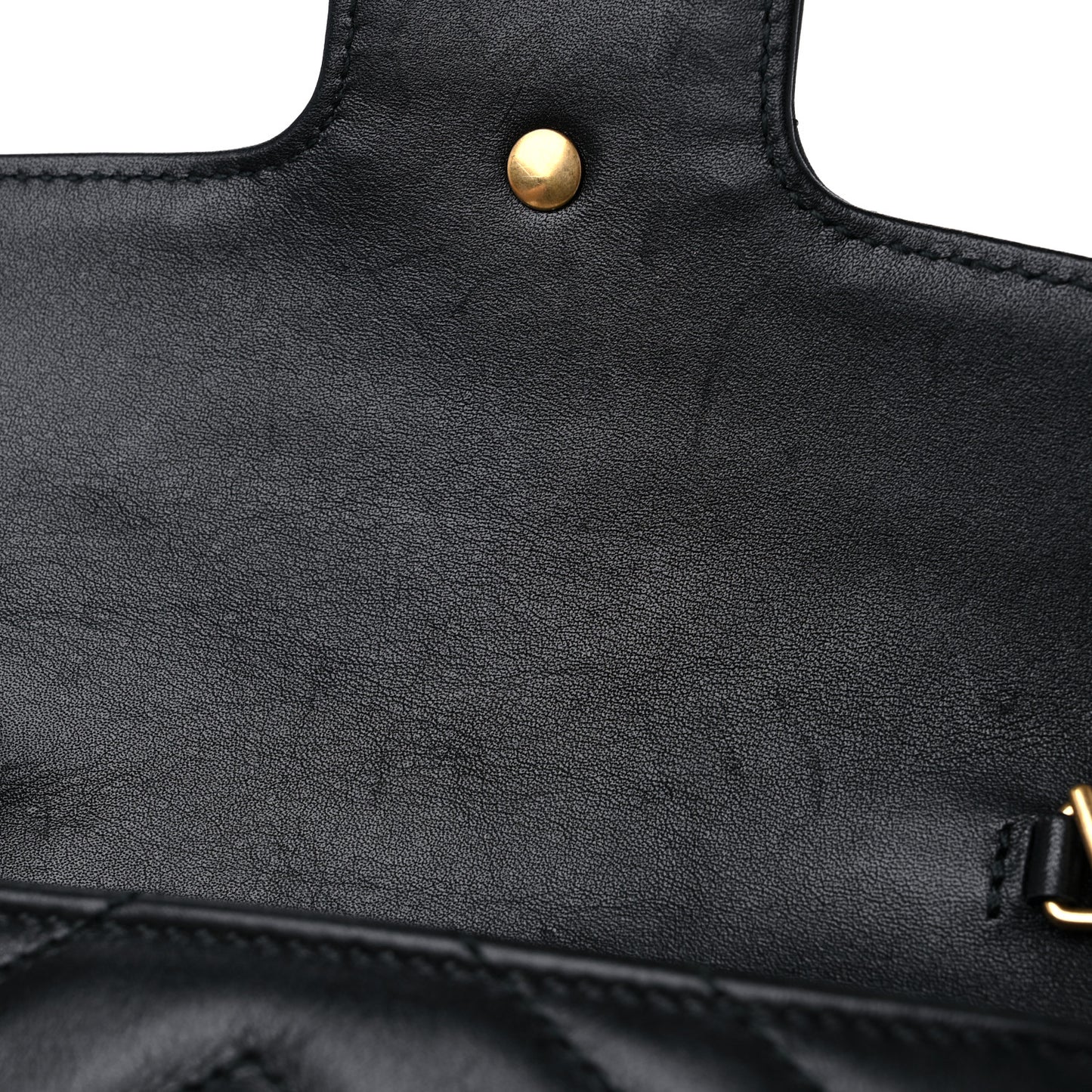 Calfskin Matelasse Super Mini GG Marmont Shoulder Bag Black