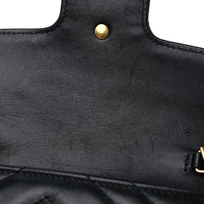Gucci Calfskin Matelasse Super Mini GG Marmont Shoulder Bag Black 12 of 12