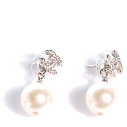 Chanel Crystal CC Pearl Dangle Earrings 1 of 4