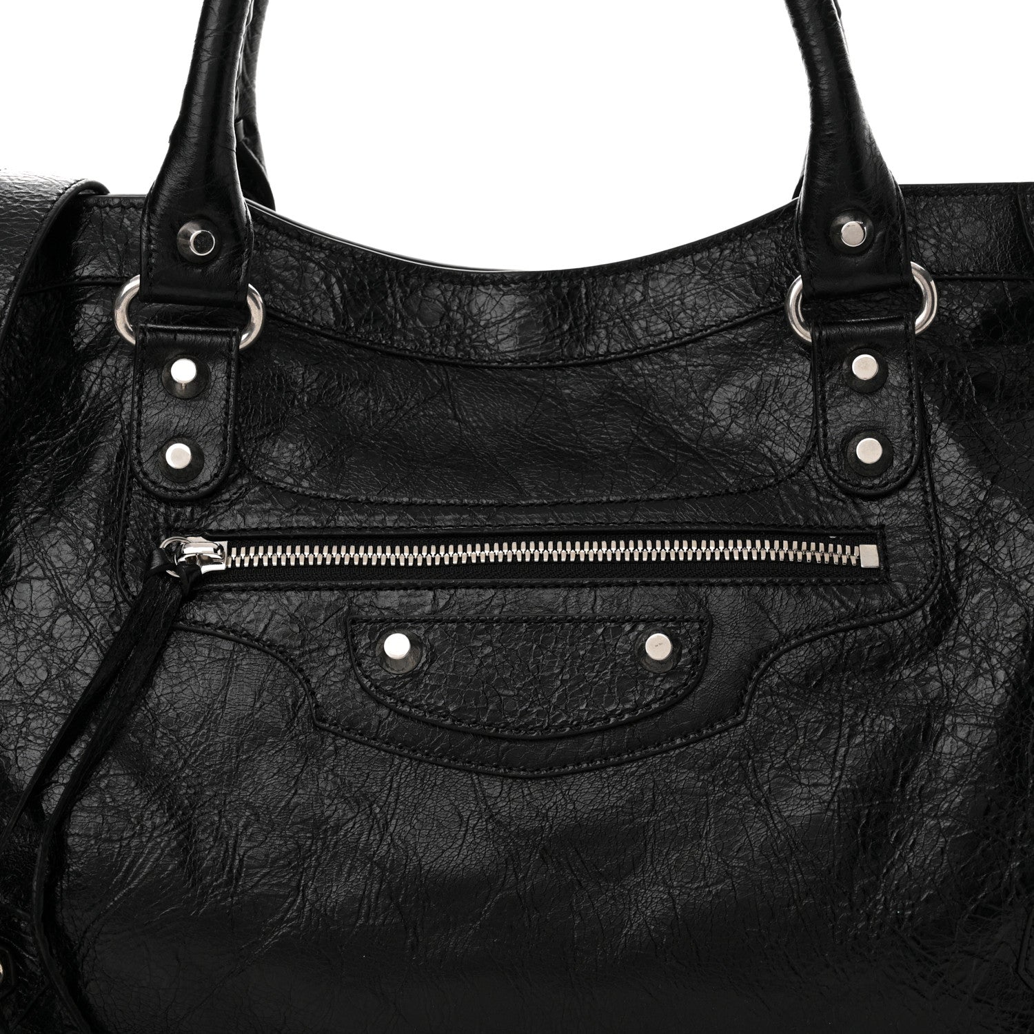 Balenciaga Agneau Arena Silver Hardware Medium Le City Black 8 of 12