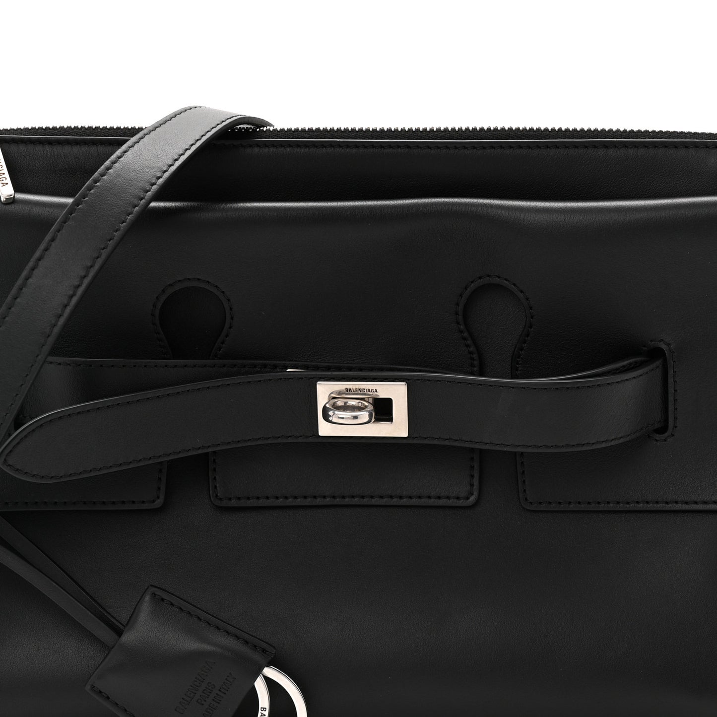 Smooth Calfskin Mens Small Bel Air Messenger Black
