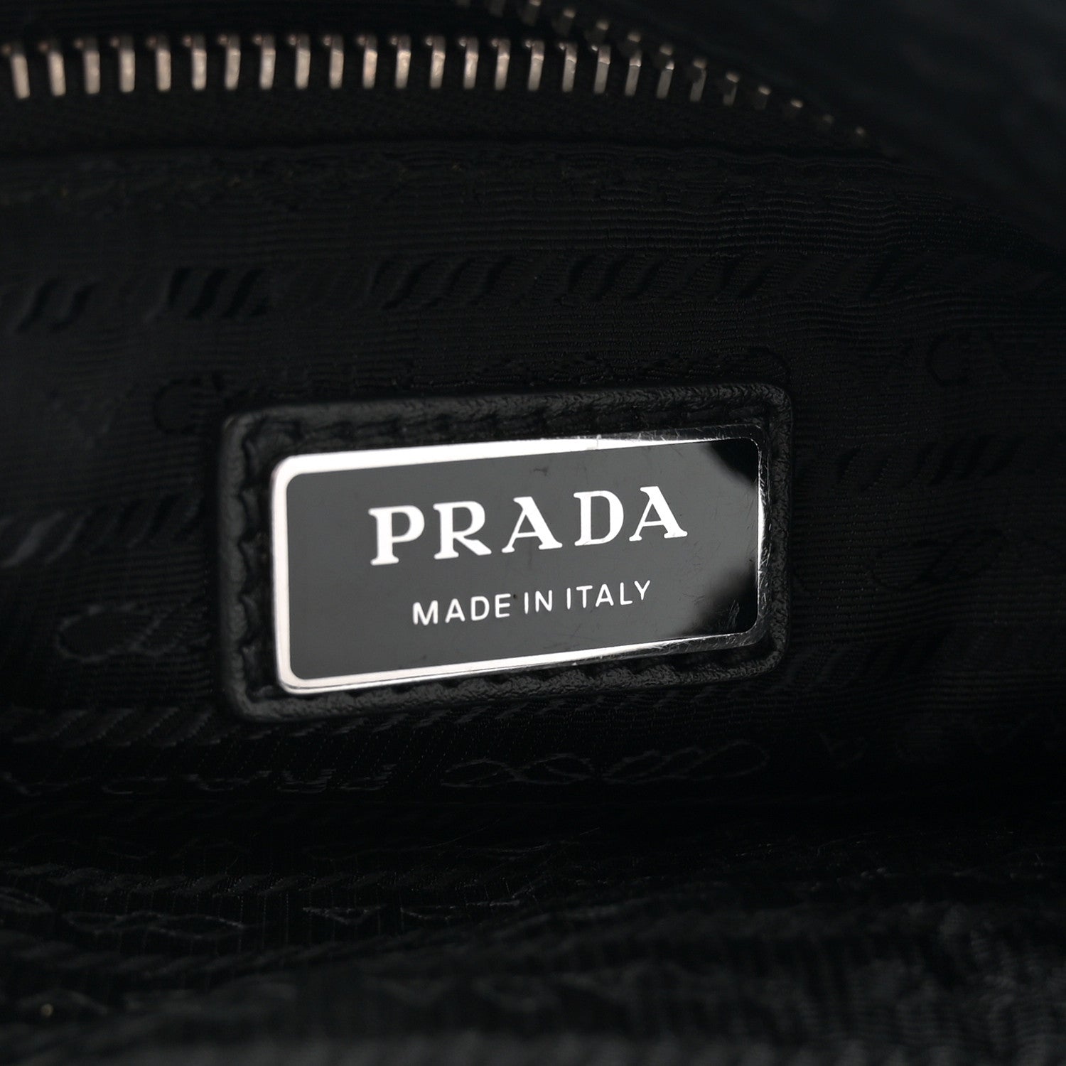 Prada Vitello Daino Triangle Logo Embossed Shoulder Bag Black 6 of 10