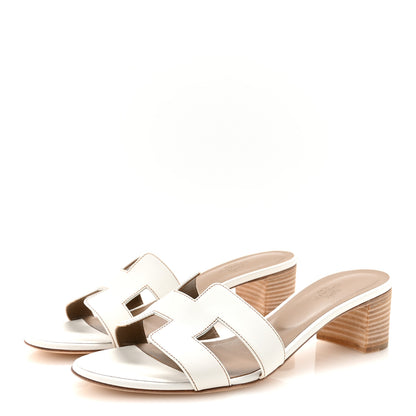 Hermes Calfskin Oasis Sandals 40 White 4 of 9