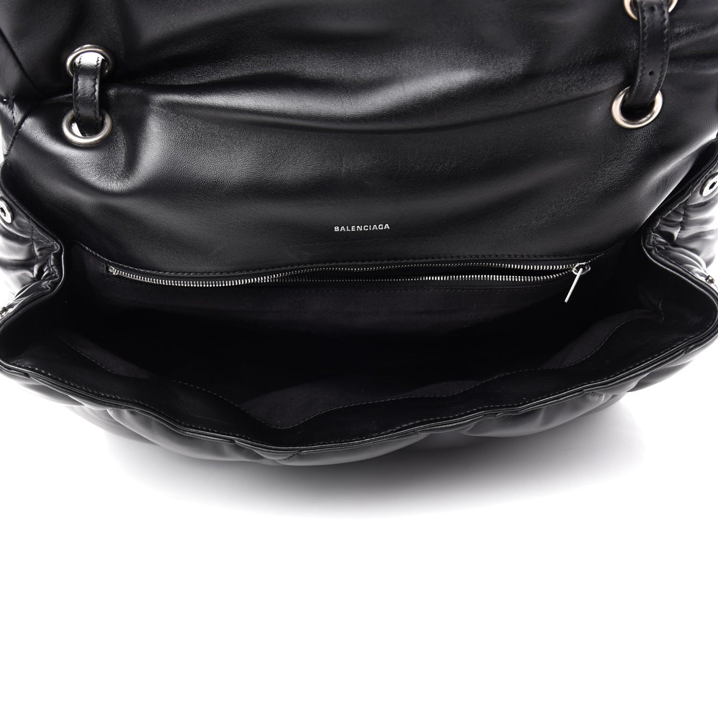 Nappa Calfskin Quilted Large Touch Shoulder Bag Black