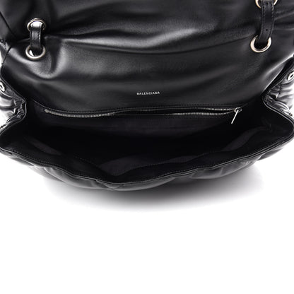 Balenciaga Nappa Calfskin Quilted Large Touch Shoulder Bag Black 5 of 14