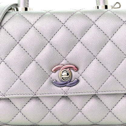 Chanel Iridescent Caviar Quilted Extra Mini Coco Handle Flap Purple 8 of 11