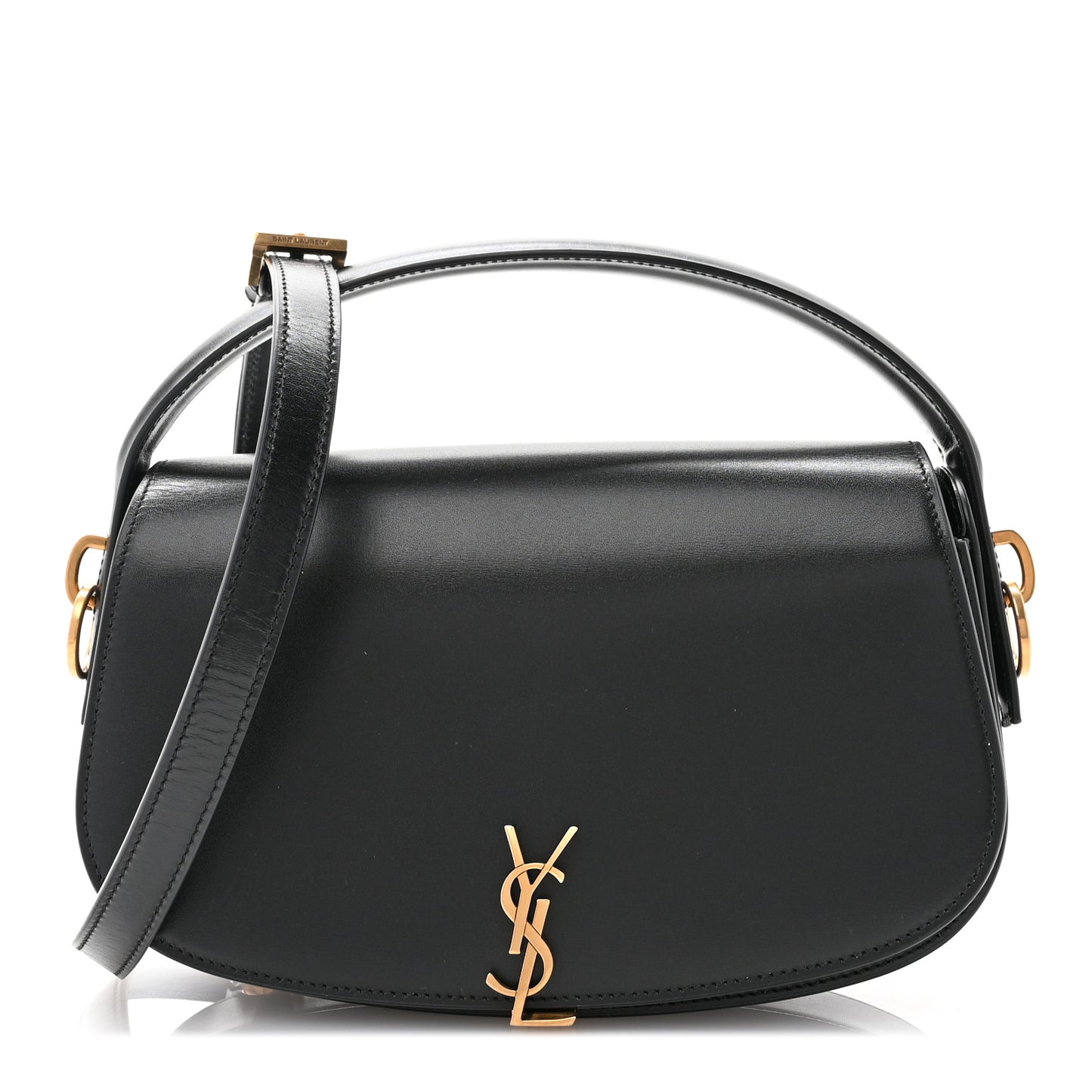 Box Calfskin Voltaire Top Handle Crossbody Bag Black