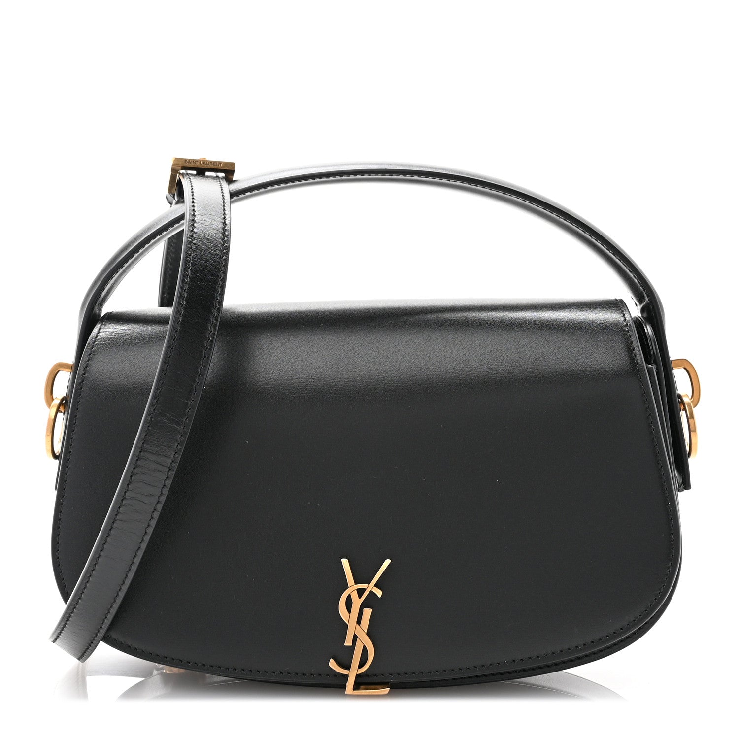 Saint Laurent Box Calfskin Voltaire Top Handle Crossbody Bag Black 1 of 9