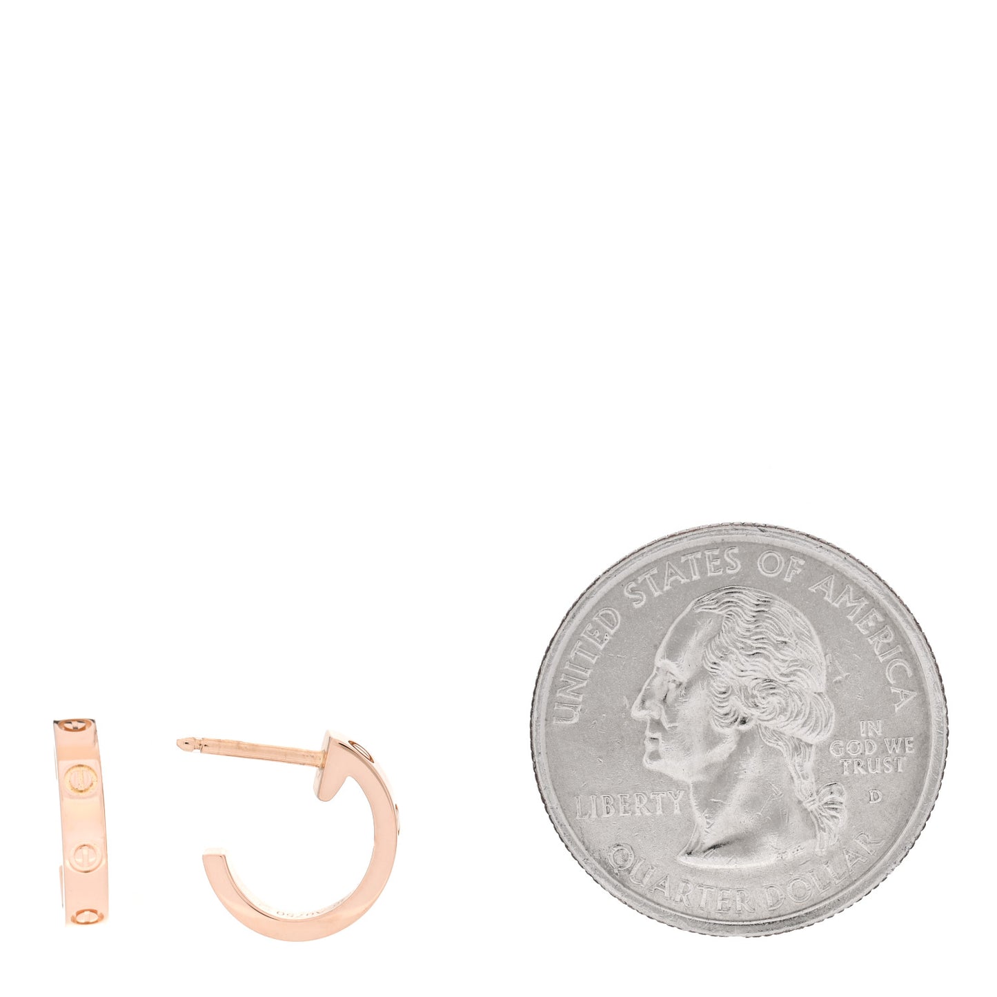 18K Pink Gold Small LOVE Hoop Earrings