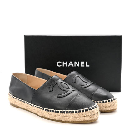 Chanel Lambskin CC Espadrilles 39 Black 10 of 10