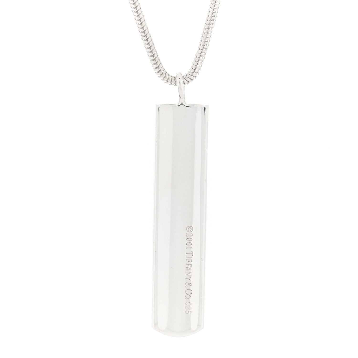 Tiffany Sterling Silver 1837 Bar Pendant Necklace 3 of 4