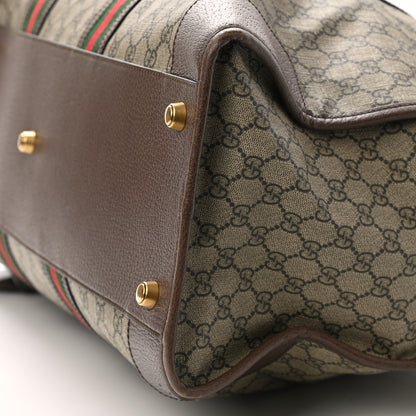 Gucci Soft GG Supreme Monogram Textured Dollar Calfskin Web Large Ophidia Carry-On Duffle Bag Beige Ebony New Acero 9 of 10