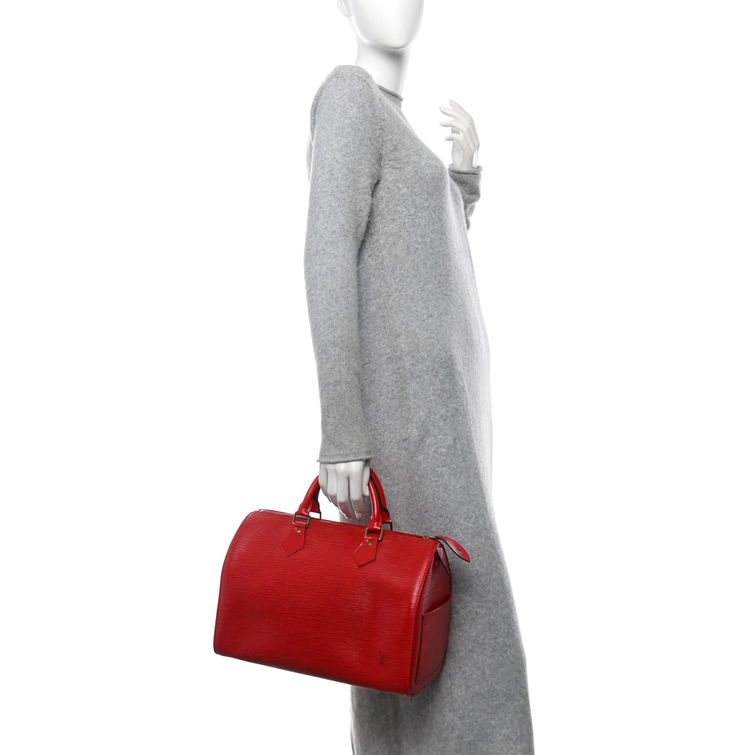 Louis Vuitton Epi Speedy 30 Castillan Red 2 of 11