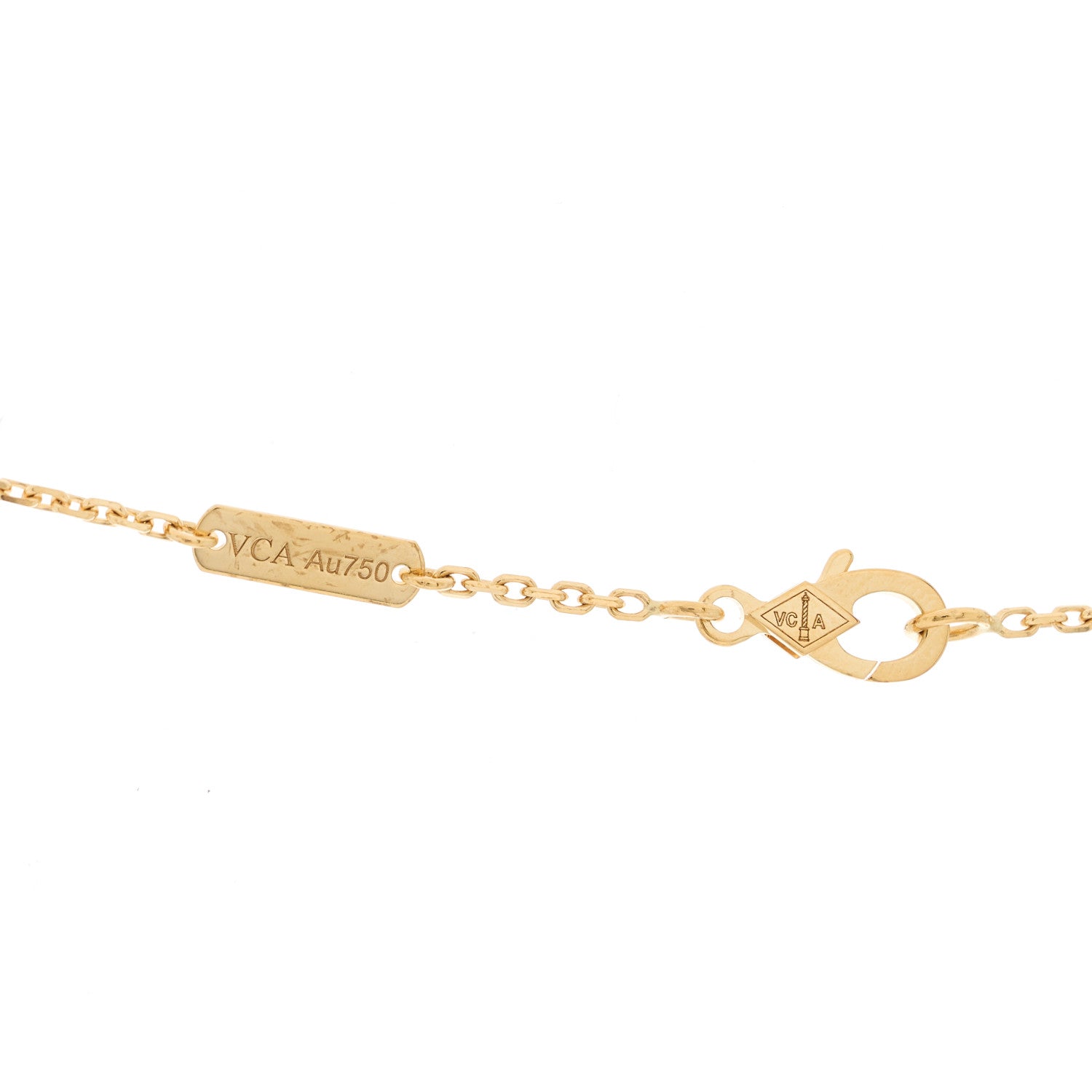 Van Cleef & Arpels 18K Yellow Gold Carnelian Vintage Alhambra Pendant Necklace 4 of 6
