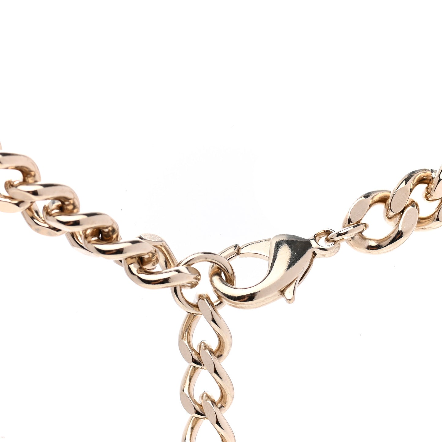 Metal Enamel Chain CC Choker Gold White