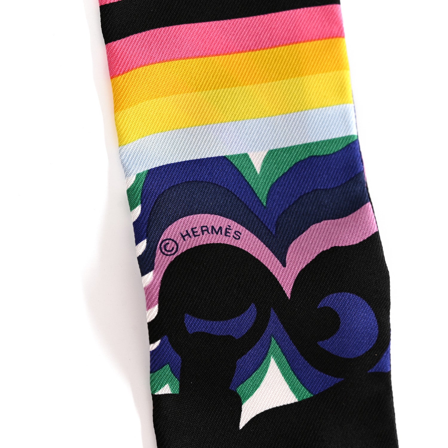 Hermes Silk Brides De Gala Shadow Twilly Black Jaune Multicolor 4 of 4