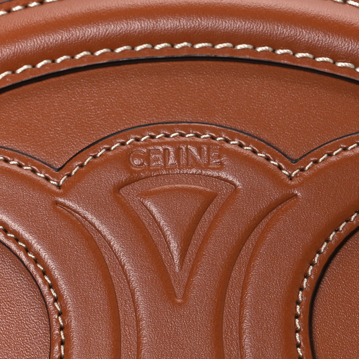 Celine Smooth Calfskin Cuir Small Triomphe Oval Crossbody Purse Tan 6 of 11